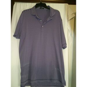Turtleson Purple Striped Performance Golf Shirt Short‎ Sleeve Golf Tennis XL